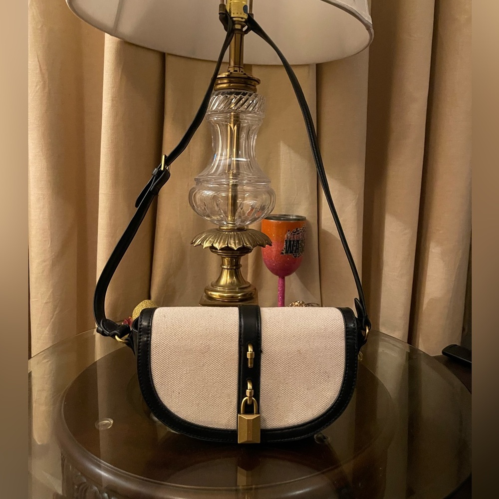 Zara Black and Cream Shoulder Bag